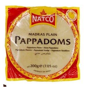 Natco Pappadoms Plain 40X200G