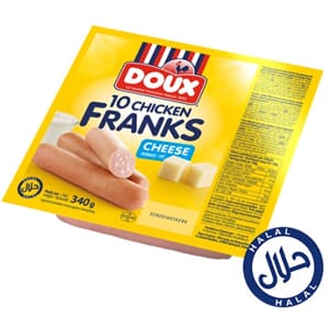 Doux Kylling Pølse Med Ost 10stk 24x340g