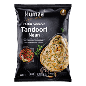 **Humza Chilli and Coriander Naan ( 75gx4psc) 12x300g